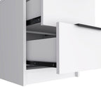 White Wood Two Drawer Nightstand - 19-inch