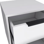 White Wood Two Drawer Nightstand - 19-inch