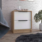 White Wood Two Drawer Nightstand - 19-inch