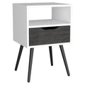 Gray Wood One Drawer Nightstand - 25-inch