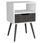 Gray Wood One Drawer Nightstand - 25-inch