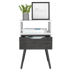 Gray Wood One Drawer Nightstand - 25-inch