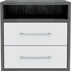 Gray Wood Two Drawer Nightstand - 20-inch