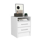 White Wood Two Drawer Nightstand - 20-inch