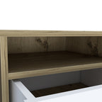 White Wood Two Drawer Nightstand - 20-inch
