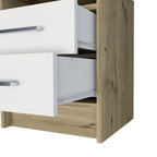 White Wood Two Drawer Nightstand - 20-inch