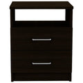 Black Wood Two Drawer Nightstand - 20-inch