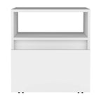 White Wood One Drawer Nightstand - 21-inch