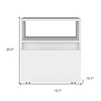 White Wood One Drawer Nightstand - 21-inch