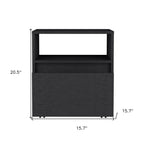 Black Wood One Drawer Nightstand - 21-inch