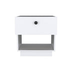 White Wood One Drawer Nightstand - 20-inch