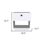 White Wood One Drawer Nightstand - 20-inch