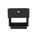 Black Wood One Drawer Nightstand - 20-inch