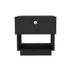 Black Wood One Drawer Nightstand - 20-inch