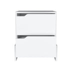 White Wood Two Drawer Nightstand - 20-inch