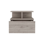 Gray Wood One Drawer Floating Nightstand - 12-inch