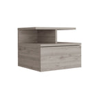 Gray Wood One Drawer Floating Nightstand - 12-inch