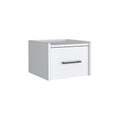 White Wood One Drawer Floating Nightstand - 10-inch
