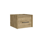 Beige One Drawer Faux Wood Nightstand - 10-inch
