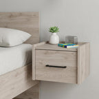 Gray Wood One Drawer Floating Nightstand - 10-inch