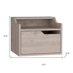 Gray Wood One Drawer Floating Nightstand - 13-inch
