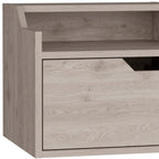 Gray Wood One Drawer Floating Nightstand - 13-inch