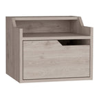 Gray Wood One Drawer Floating Nightstand - 13-inch