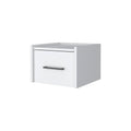 White Wood One Drawer Floating Nightstand - 10-inch