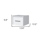 White Wood One Drawer Floating Nightstand - 10-inch