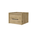 Beige One Drawer Faux Wood Floating Nightstand - 10-inch