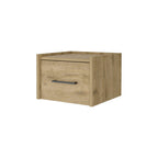 Beige One Drawer Faux Wood Floating Nightstand - 10-inch