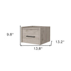 Gray Wood One Drawer Floating Nightstand - 10-inch