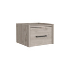 Gray Wood One Drawer Floating Nightstand - 10-inch
