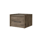 Brown Wood One Drawer Floating Nightstand - 10-inch