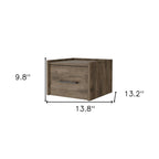 Brown Wood One Drawer Floating Nightstand - 10-inch