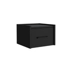 Black Wood One Drawer Floating Nightstand - 10-inch