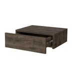 Brown Wood One Drawer Floating Nightstand - 16-inch