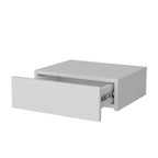 White Wood One Drawer Floating Nightstand - 16-inch