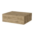 Beige Wood One Drawer Floating Nightstand - 16-inch