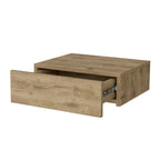 Beige Wood One Drawer Floating Nightstand - 16-inch