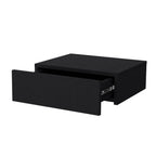 Black Wood One Drawer Floating Nightstand - 16-inch