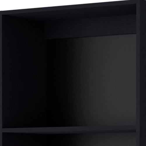 Black Wood Four Tier Bookcase - 71-inch