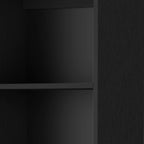 Black Wood Five Tier Bookcase - 70-inch