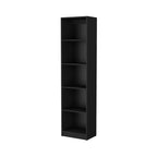 Black Wood Five Tier Bookcase - 70-inch