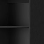 Black Wood Five Tier Bookcase - 70-inch