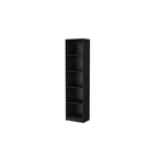Black Wood Five Tier Bookcase - 70-inch