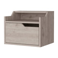 Gray Wood One Drawer Floating Nightstand - 13-inch