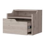 Gray Wood One Drawer Floating Nightstand - 13-inch