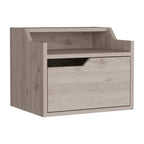Gray Wood One Drawer Floating Nightstand - 13-inch