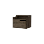 Brown Wood One Drawer Floating Nightstand - 13-inch